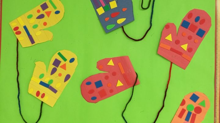 Kindergarten artwork mitts and numeracy