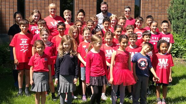 Group of students wearing red colours
